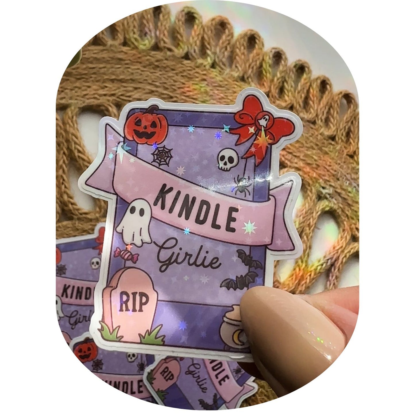 Spooky Kindle Girlie Sticker