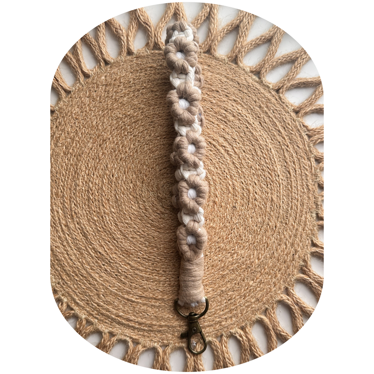 Macrame Daisy Wristlet