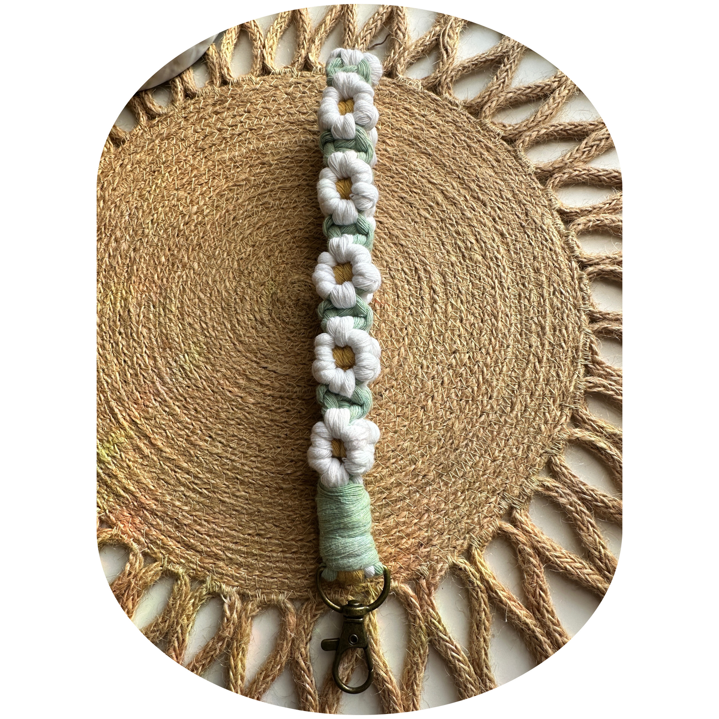 Macrame Daisy Wristlet