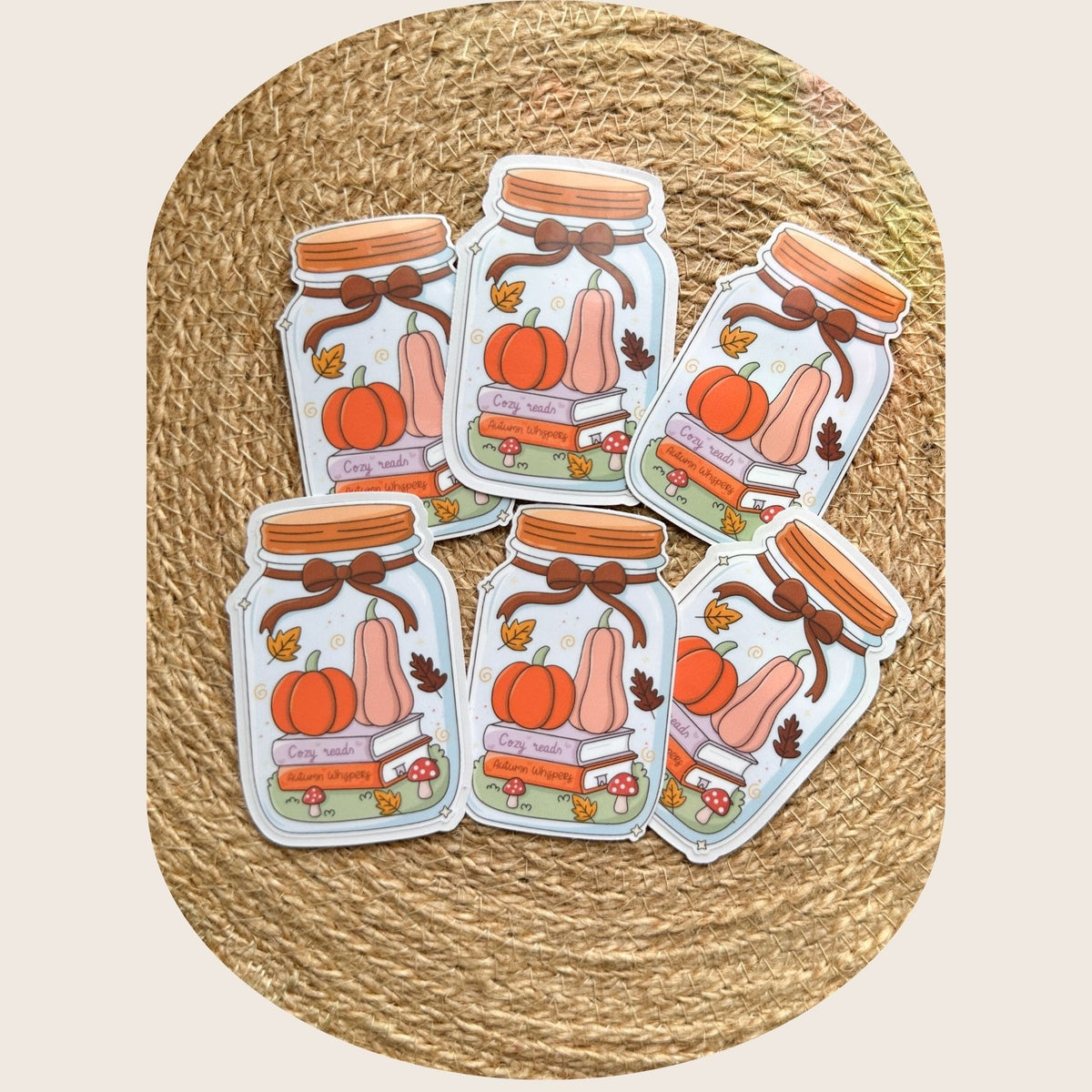 Bookish Autumn Jar Sticker