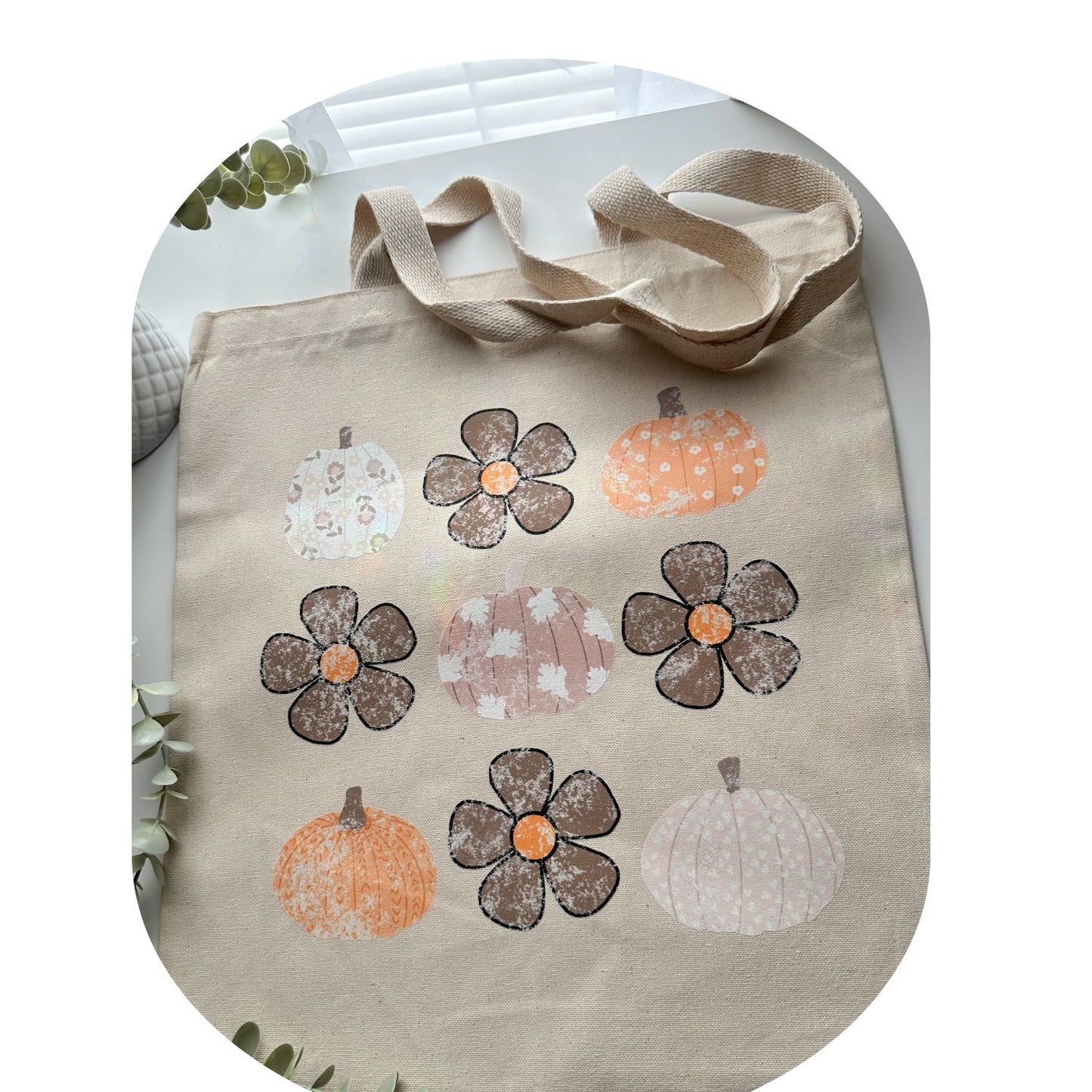 Floral Pumpkin Tote