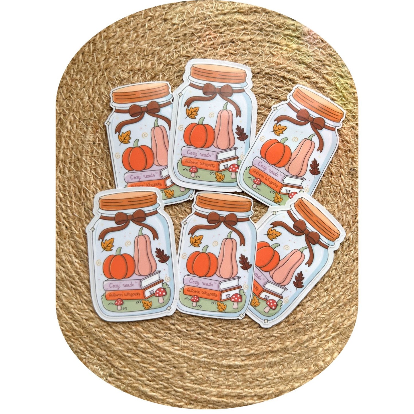 Bookish Autumn Jar Sticker