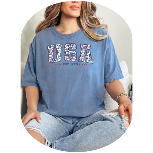 Floral USA Shirt