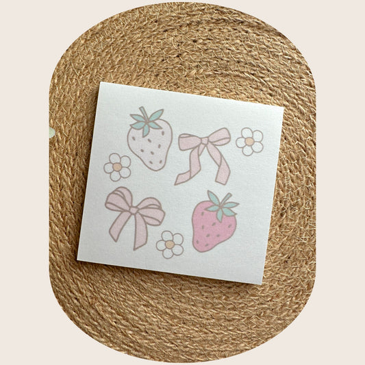 Coquette Strawberries Sticky Notes