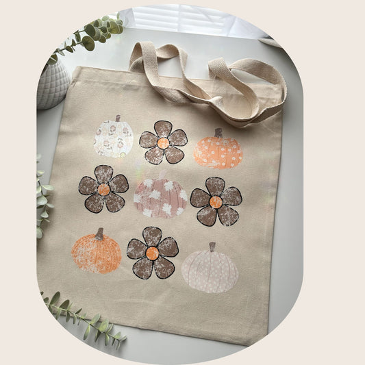 Floral Pumpkin Tote
