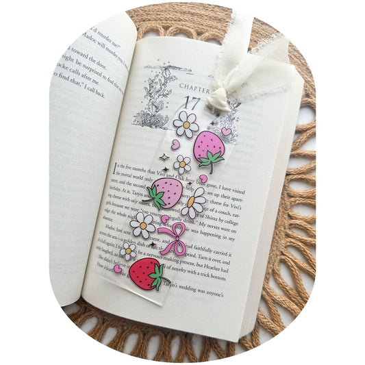 Strawberries Daisies Bookmark