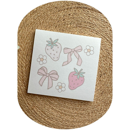 Coquette Strawberries Sticky Notes