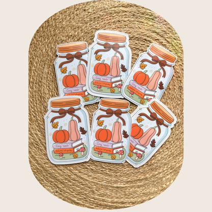 Bookish Autumn Jar Sticker