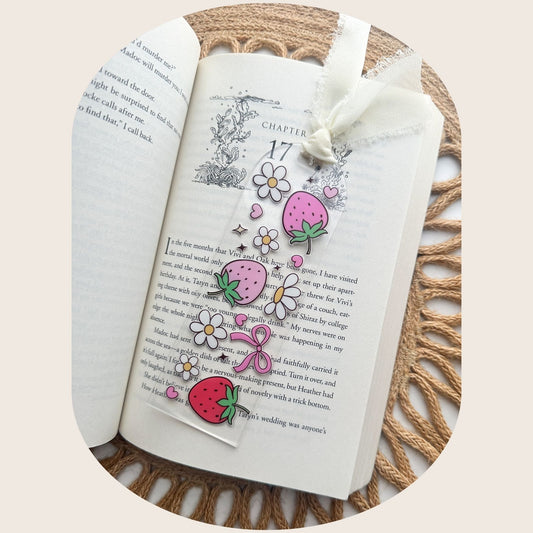 Strawberries Daisies Bookmark