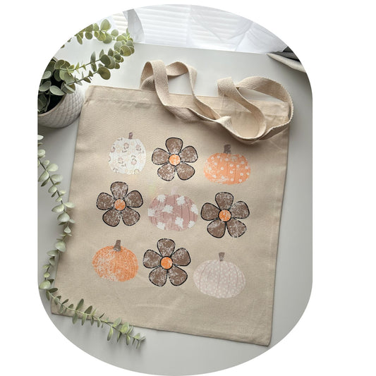 Floral Pumpkin Tote