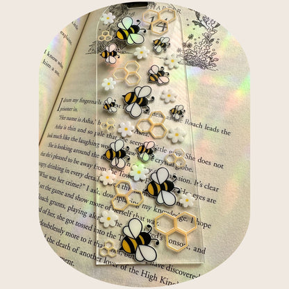 Marcapáginas de abejas y margaritas